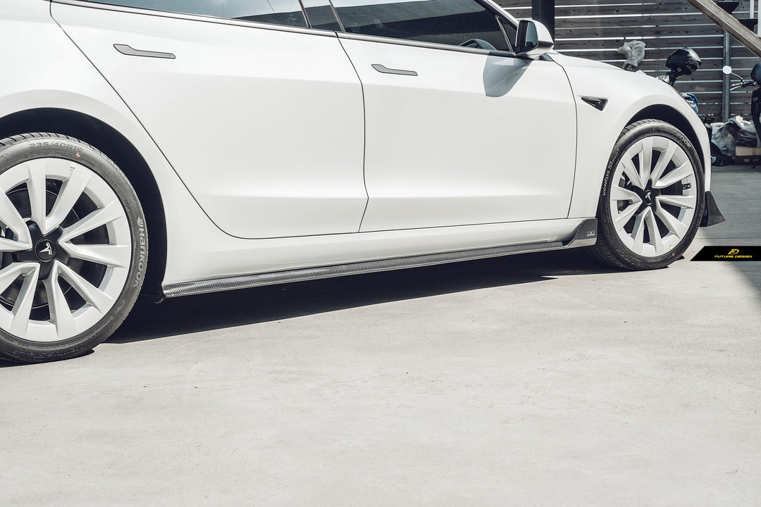 TESLA MODEL 3 - Future Design S1 Carbon Side skirt splitter