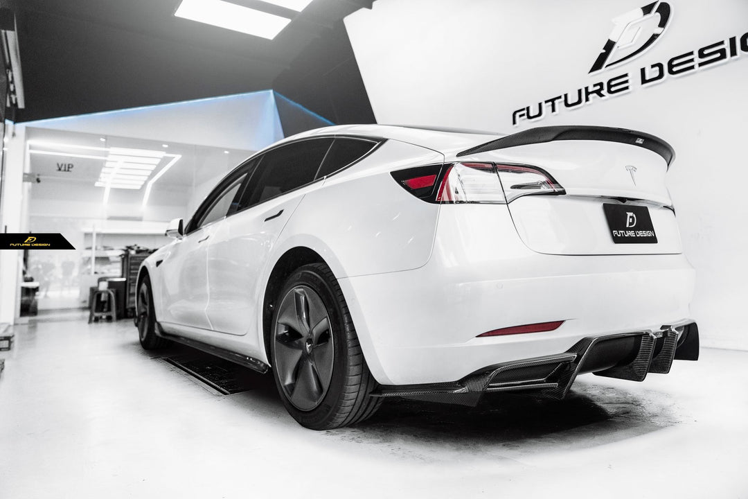 TESLA MODEL 3 - Future Design S1 Carbon Side skirt splitter