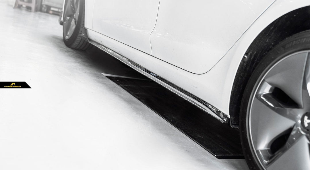 TESLA MODEL 3 - Future Design S1 Carbon Side skirt splitter