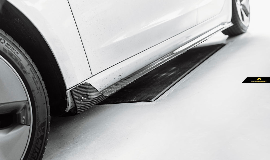 TESLA MODEL 3 - Future Design S1 Carbon Side skirt splitter